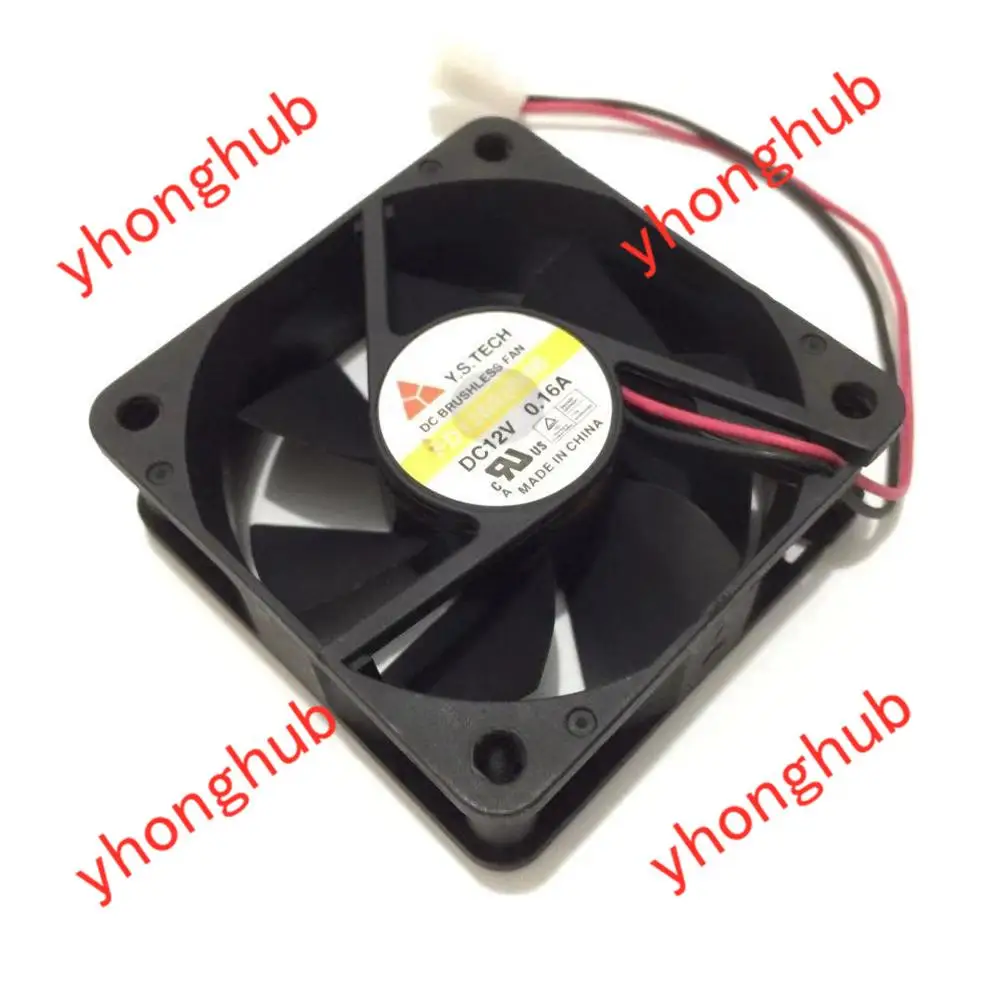 Вентилятор охлаждения сервера Y.S TECH FD126020HB 12 В постоянного тока 0 16 А 2 провода 60x60x20