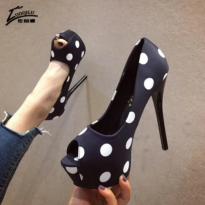 Женские туфли на высоком каблуке туфли-лодочки платформе и тонком с открытым