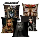 Модная наволочка королевы, подушка с мультяшным рисунком для девочки, украшение для дома, гостиной, дивана, 45x45 см, льняная, Всесезонная