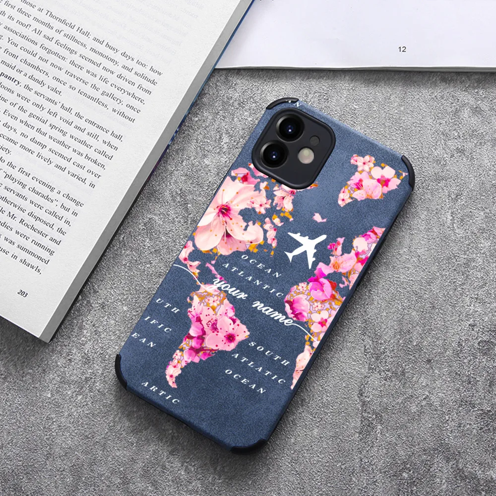 

Custom Name Phone Case For iPhone 13 Pro Max 11 12 Mini 8 Plus Se 2020 Luxury Leather Cover For Apple iPhone 13 Case 7 X XS XR