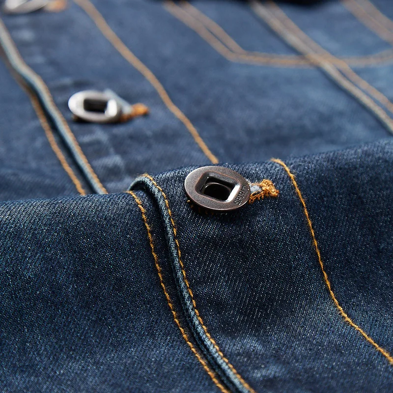 

Spring Autumn Denim Jacket Men's Lapel Embroidery Casual Mens Jeans Jackets Multi-pocket Male Cowboy Coats Bigig Size 6XL Solid