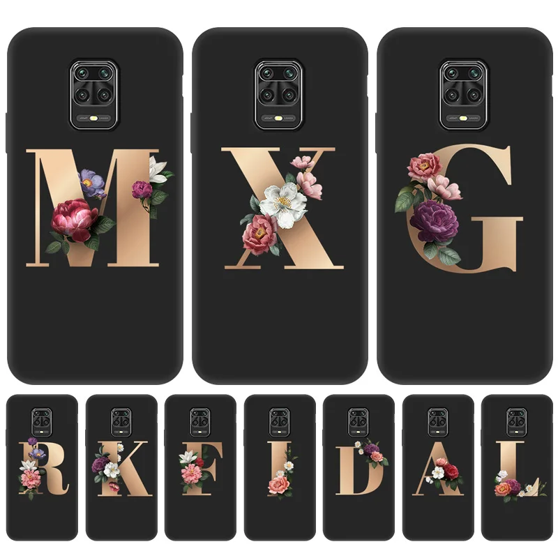 

Alphabet Flower Case For Xiaomi Redmi Note 10 Pro Case Silicon Fundas Xiaomi Redmi Note10 8 9 Pro MAx 10s 9A 9C 9S 9T 5G Covers