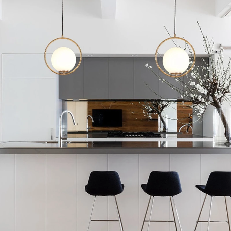 LukLoy подвесной светильник из матового стекла с шариком для спальни фойе кладовой