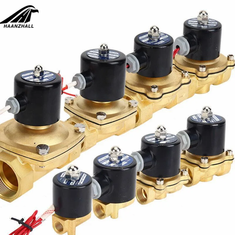 Электромагнитный клапан латунный электрический для воды масла воздуха 1/4 3/8 1/2 1 2