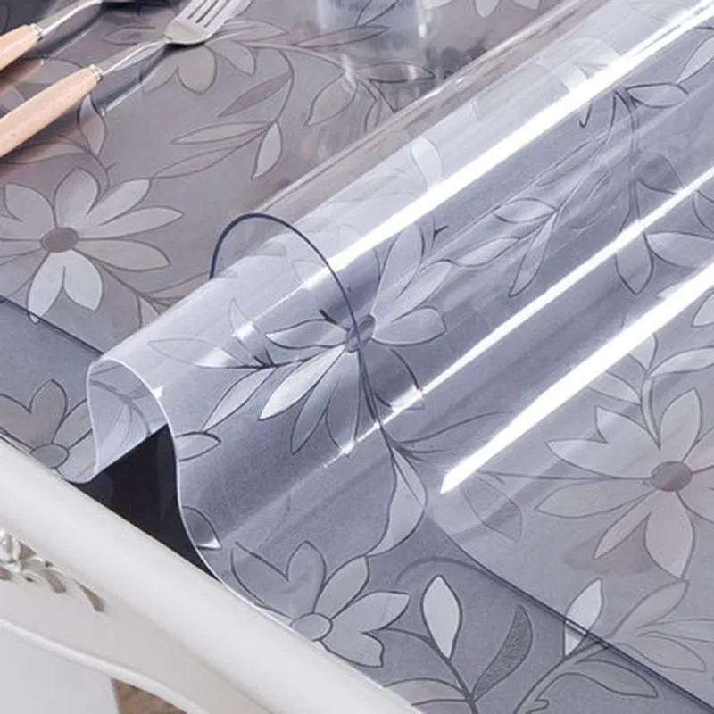 Водостойкая прозрачная скатерть PVCTBZB коврик для покрытия стола кухонный узор