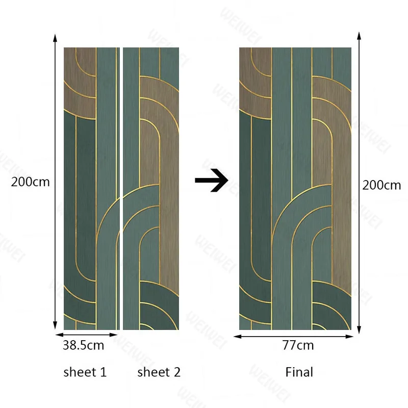 

3D Door Sticker Striped Wall Mural Art Wallpaper DIY Self Adhesive Removable Poster Wall Decals Living Room Stickers Home Decor