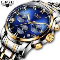 2019 new watches men luxury brand lige chronograph men sports watches waterproof full steel quartz mens watch relogio masculino
