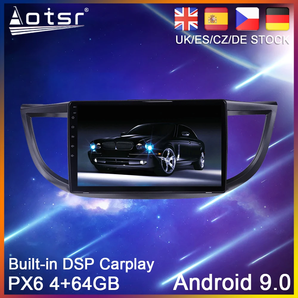 Android 9 0 PX6 64G Автомобильный DVD плеер GPS навигация для Honda CRV CR V 2011 2015 автомобильное