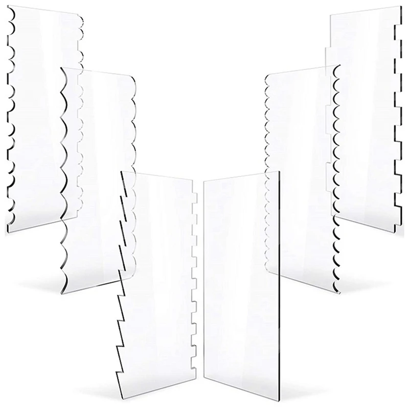 

Acrylic Cake With More Transparent Edges Transparent Cake Decoration Comb Serrated Set Smooth Striped Side Cake Scraper