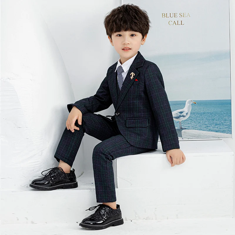 Костюм с рисунком решетка 3 шт. подходит для свадьбы выступлений всех видов