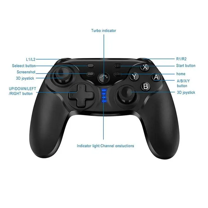 

2021 Wireless Bluetooth Controller With Gyroscope Accelerator Bluetooth Connection Supports PC For Switch Double motor Type-C