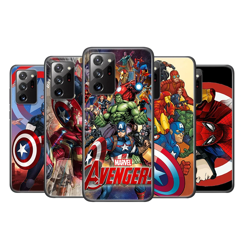 

Avengers Super Hero Marvel for Samsung Note 20 Ultra Plus 10 9 8 F52 M62 M60 M31 M02 Core Silicone Soft Black Phone Case
