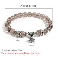 8mm crystal beads tibetan jewelry elastic rope semi precious stone lotus pendant mens and womens fashion yoga lucky bracelet
