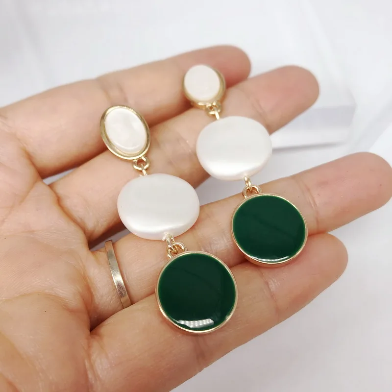 F.J4Z НОВЫЕ геометрические серьги для женщин модные деревянные акриловые