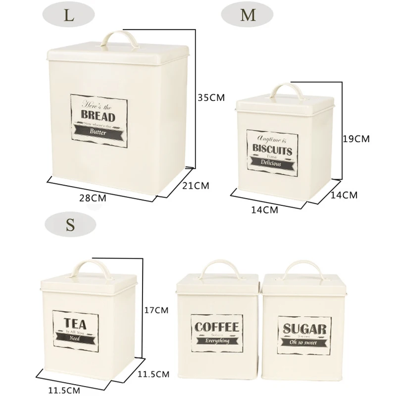 

5PCS Set Metal Kitchen Storage Box Biscuit Sugar Tea Coffee Organizer Container With Lid Snacks Drinks Food Pantry Storage Tank