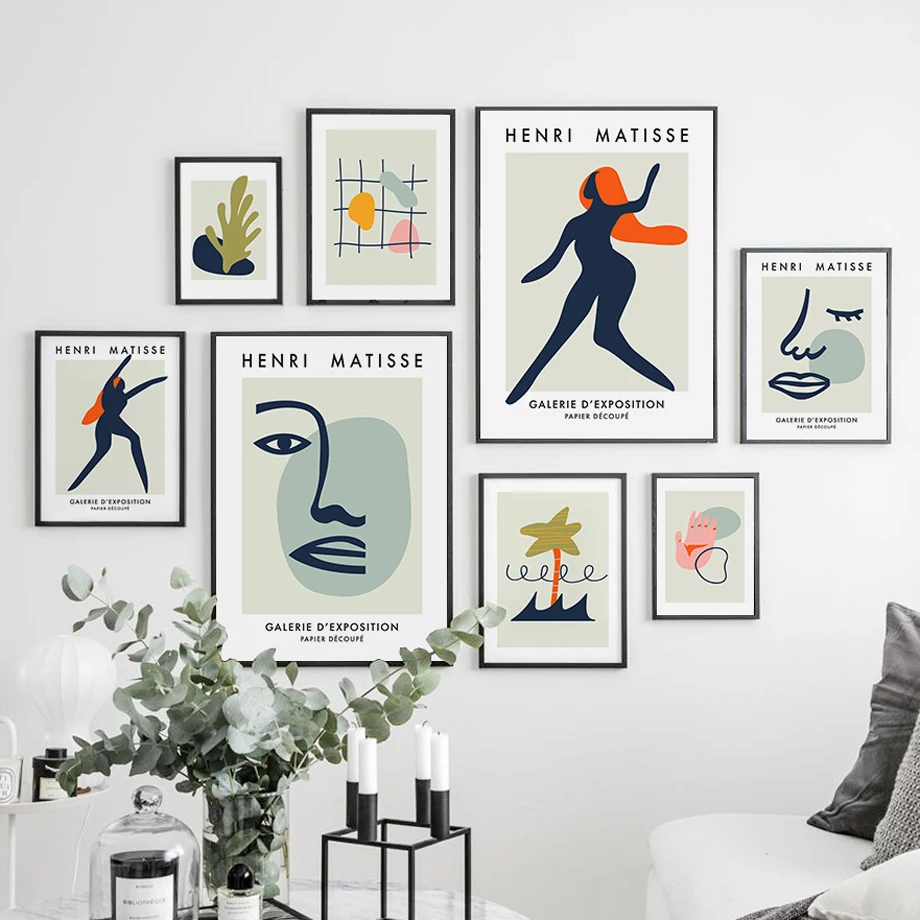 

Matisse Face Hand Girl Color Block Tree Coral Wall Art Canvas Painting Nordic Posters and Prints Living Room Decoration Wall Pai