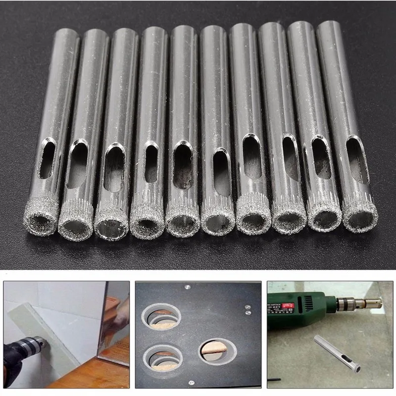 

10Pcs Diamond Holesaw 7mm Drill Bits Drilling Tool Hole Saw Ceramic Tile Glass Slate Porcelain Marble For Power Drill