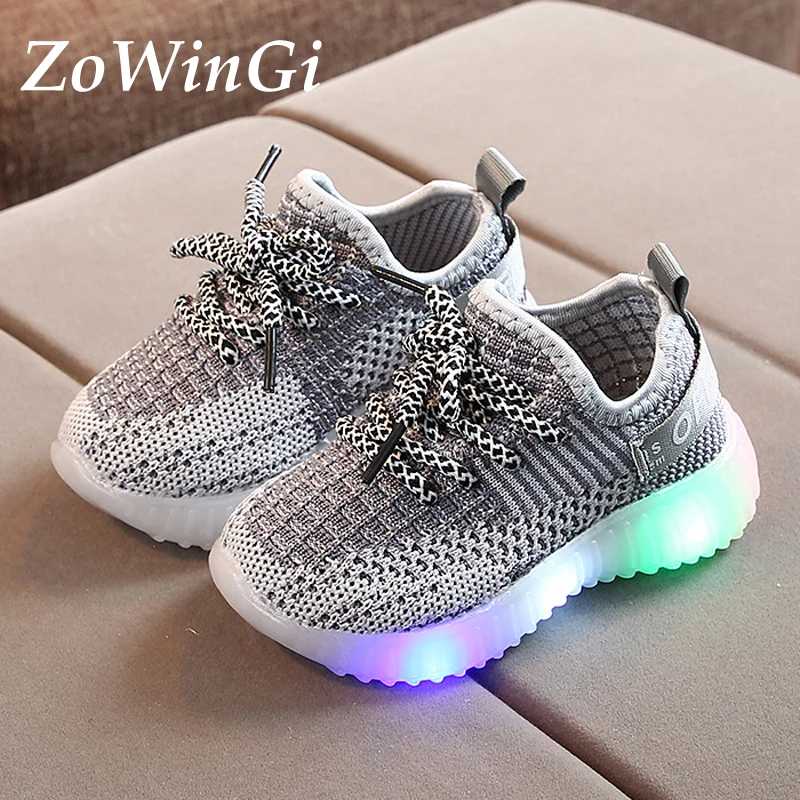 

Size 21-30 Glowing Sneakers for Girls Girls Cute Shoes Air Mesh Breathable Sneakers schoenen meisje Light Shoes for Girls