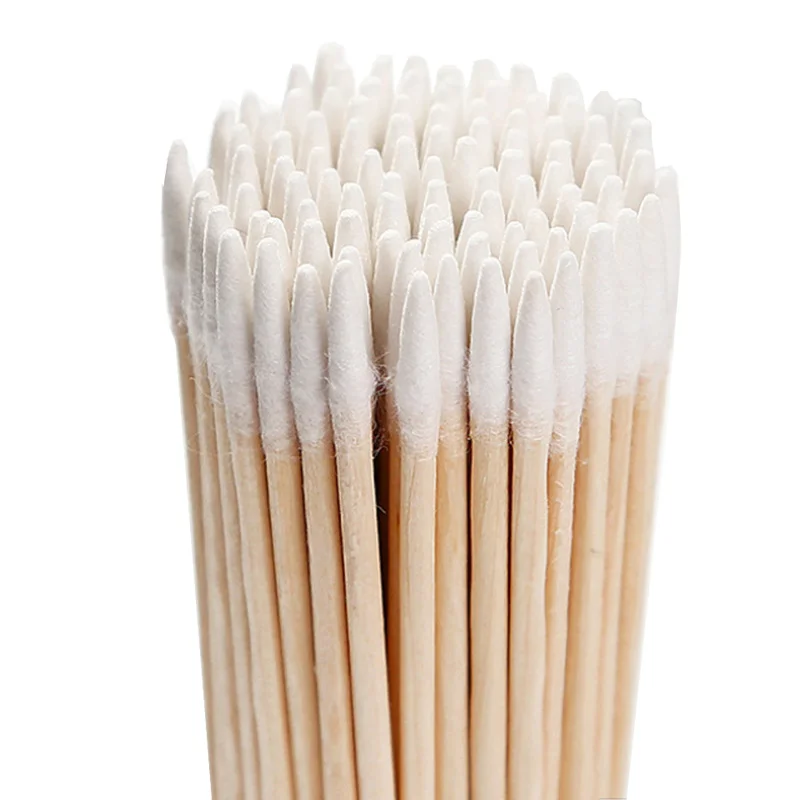 500pcs деревянные ватные Палочки Stick для чистка ушей подводка глаз бровей губ тату