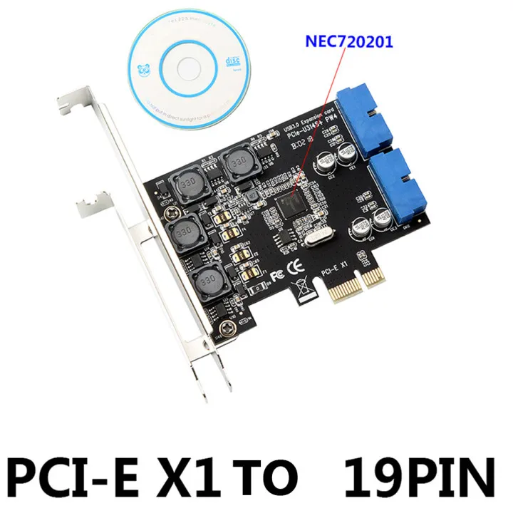 Двойная 19Pin USB 3 0 Header PCI экспресс карта 2 порта 20 контактный штекер к e адаптеру
