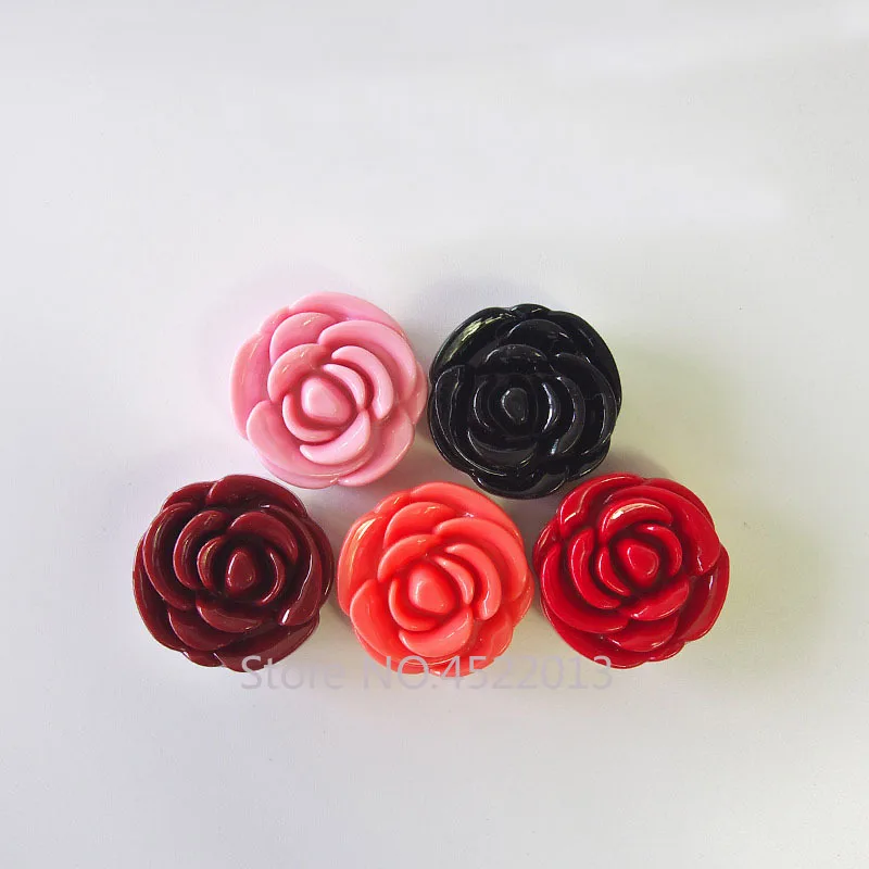 D35 * H19mm черный цветок теней для век коробка пудры DIY пластиковый розовый