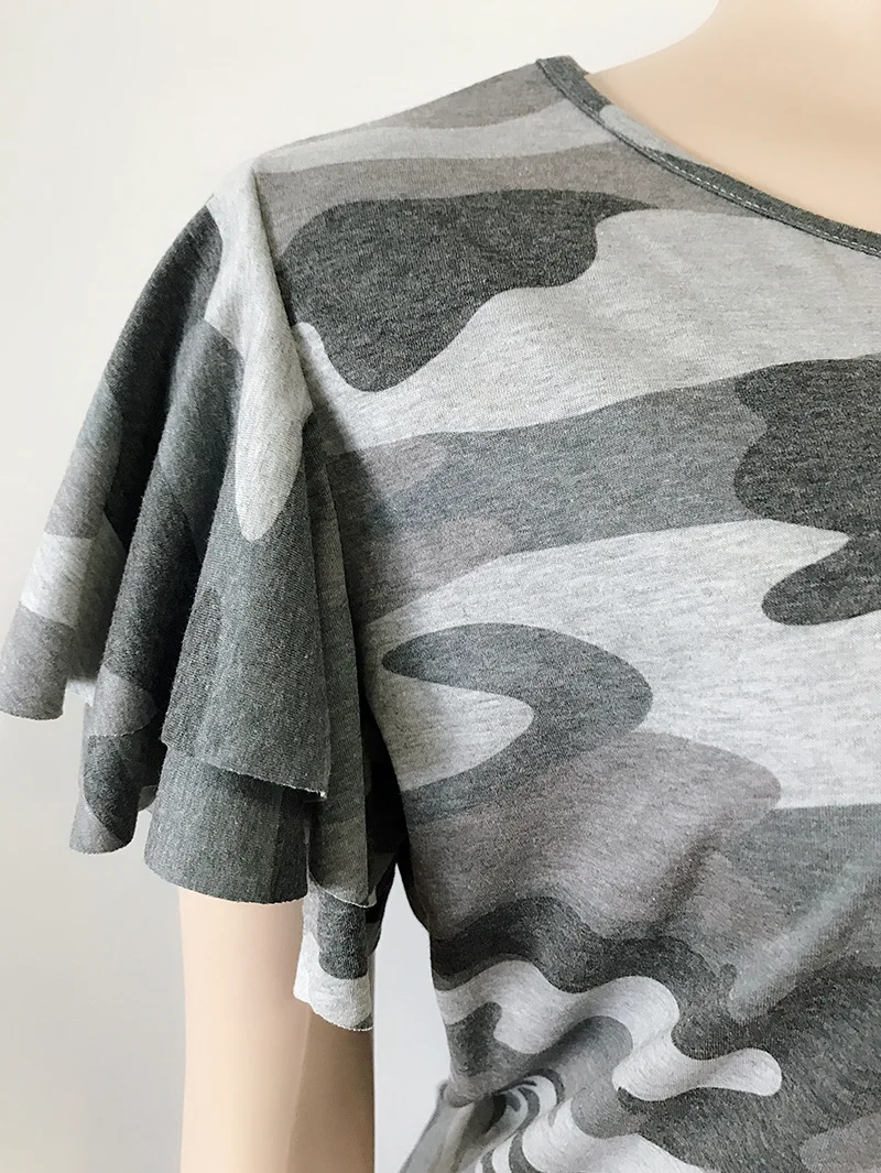 

Retro Camouflage Woman Summer Dress Short Sleeve Long Tshirt Tee Woman Vintage Dress