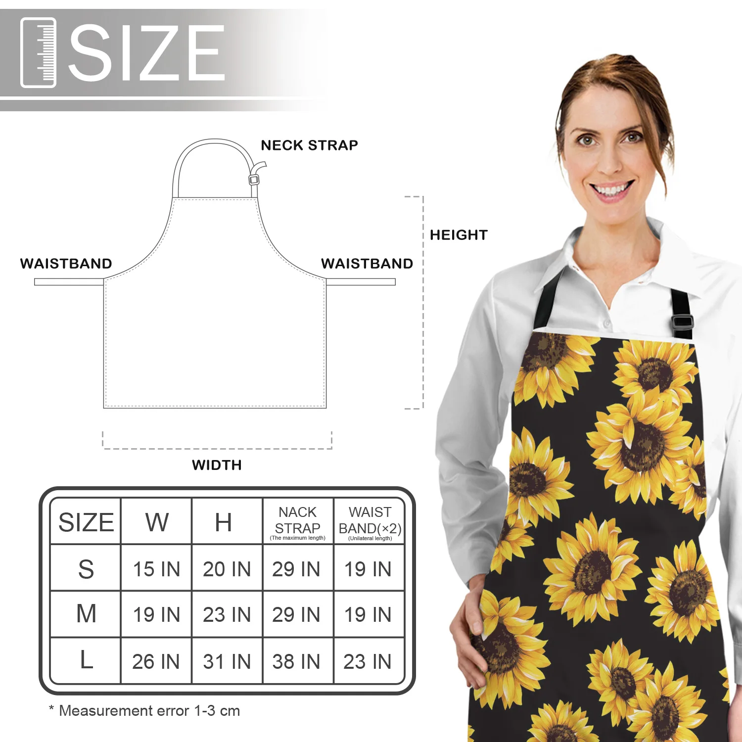 Кухонный Фартук с подсолнухами желтым цветком без рукавов фартуки для женщин и