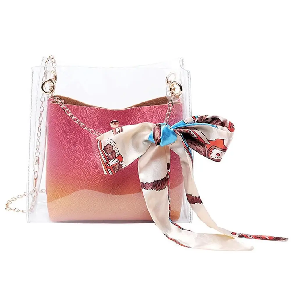 Женский кошелек с надписью на плечах Желейный пакет мобильный телефон сумка