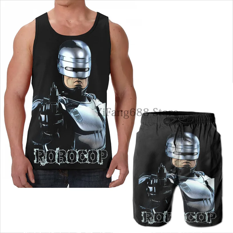 Майка с забавным принтом для мужчин и женщин пляжные шорты Robocop(2) комплекты