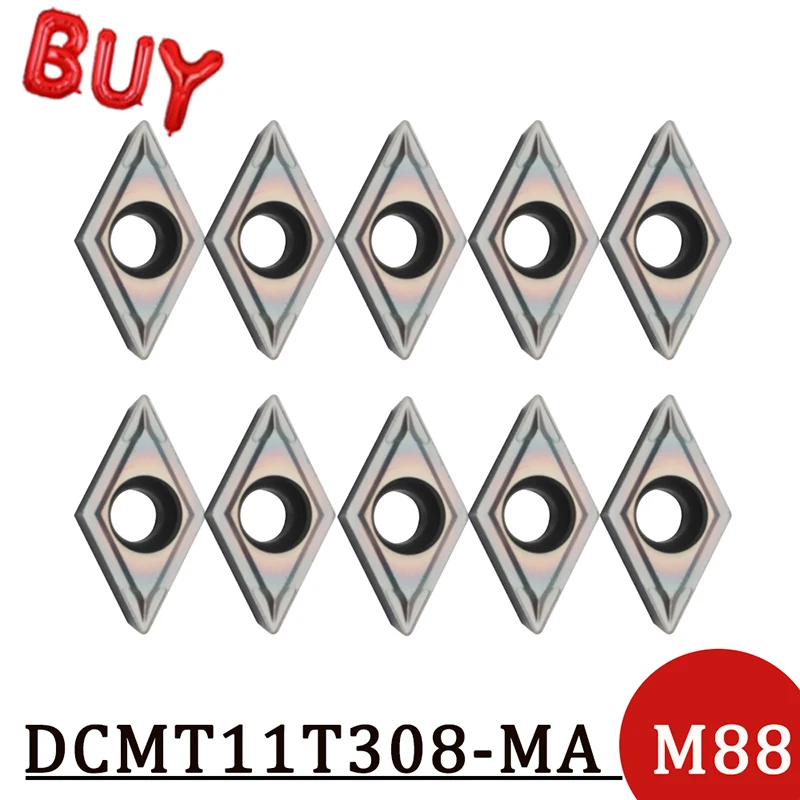

High Quality DCMT11T308 MA M88 Carbide Inserts Internal Turning Tool Blades CNC Lathe Cutter Tools Use For Stainless steel