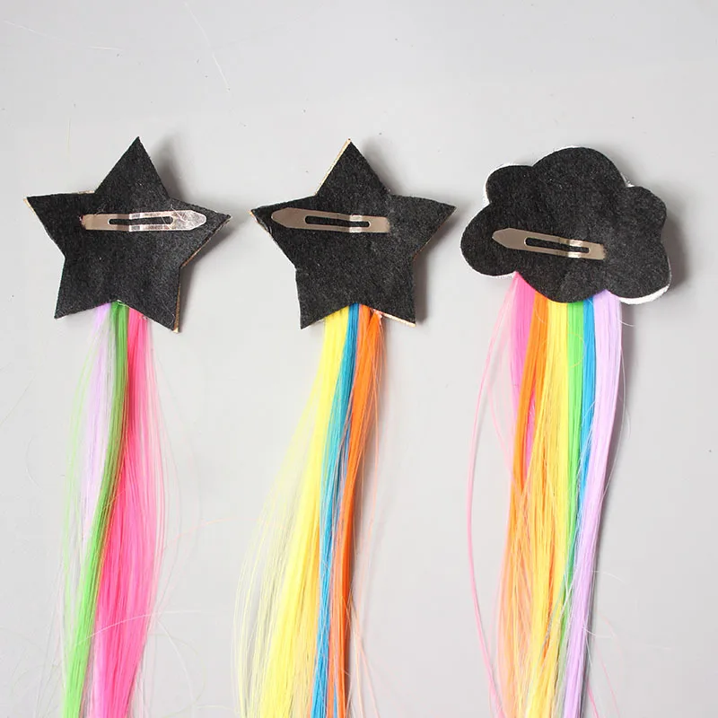 Разноцветные заколки для волос с единорогом девочек Детские блестящие Милые