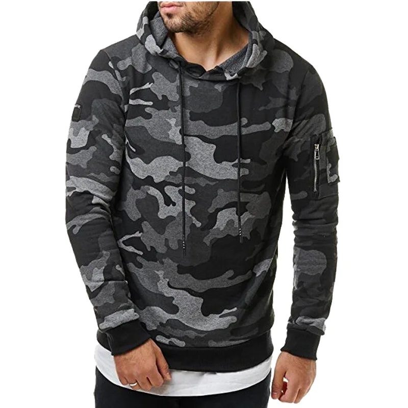

2021 New Spring and Autumn Men's Classic Camouflage Casual Men's Hoodie Trendy Men's Casual Wear Pullover Shirt Men