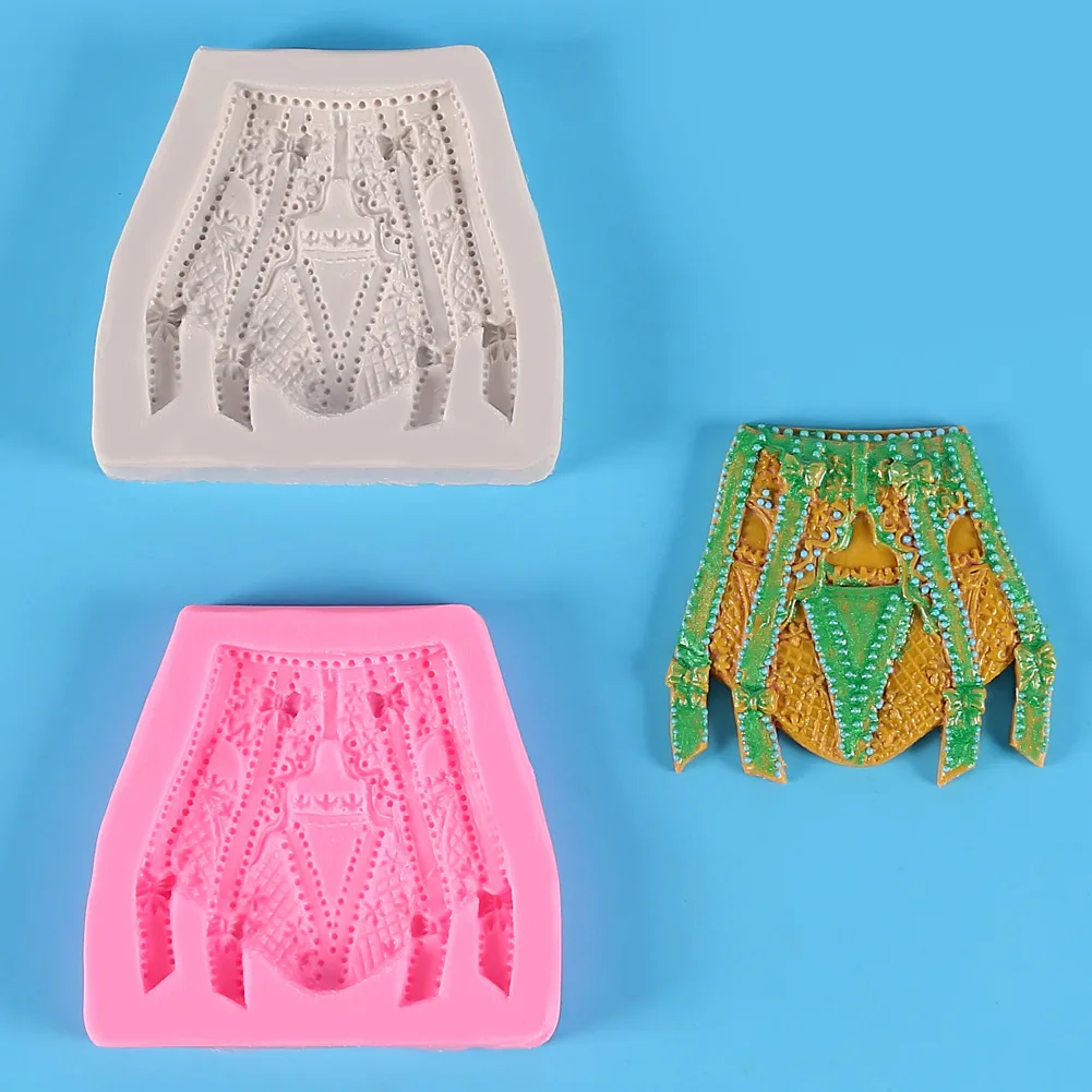 

Skirt Fondant Silicone Mold Cake Mode Decoration Kitchen Baking Making Chocolate Patisserie Bar Mould