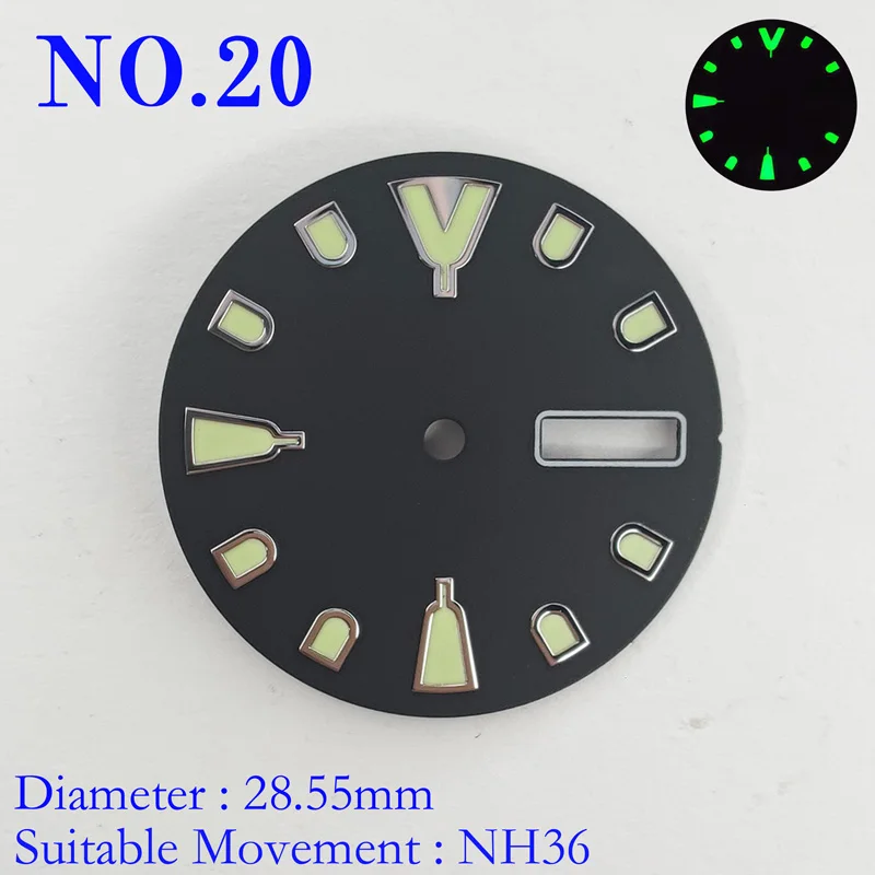 

NO LOGO 2836 2824 Mingzhu 2813 2836 Miyota 8215 821A movement Watch Dial 28.5-31mm Sterile Dial Luminous Suitable For ETA NO.20
