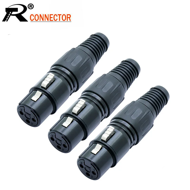 10 шт./лот 3 контактный гнездовой разъем XLR металлический корпус позолоченный