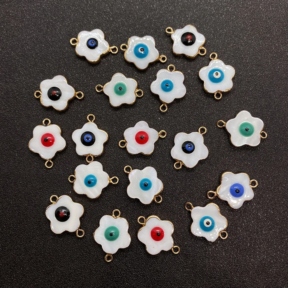 

Natural Freshwater Shell Demon Evil Eye Charm Lady Pendant Mother-of-Pearl Jewelry Making Necklace Accessories Wholesale