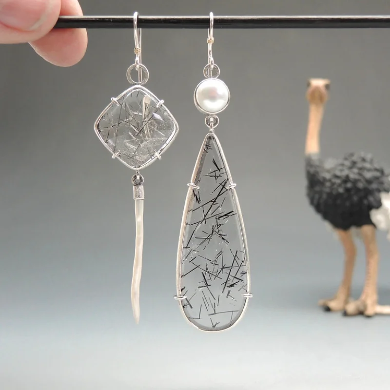 

New Vintage Pear Cut Hook Earrings for Women Crack Retro Crystal Pearl Pendant Dangle Earring Party Jewelry Accessory Christmas
