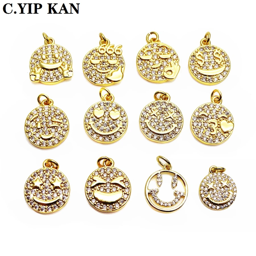 Милая Маленькая подвеска с улыбающимся лицом шармы забавными выражениями