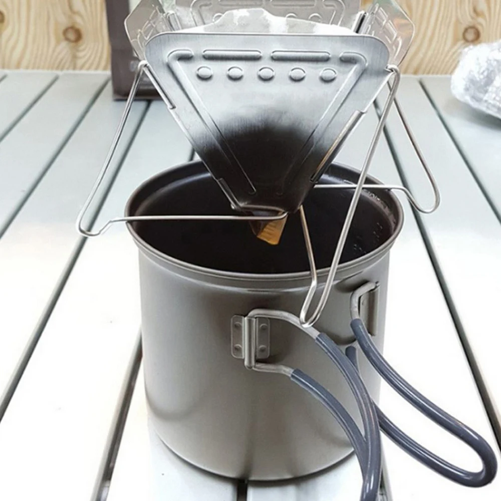 

Portable Coffee Drip Rack Filter Cup Stainless Steel Holder Mesh Funnel Outdoor Dripper Coffee Maker Camping Folding Rack Tool