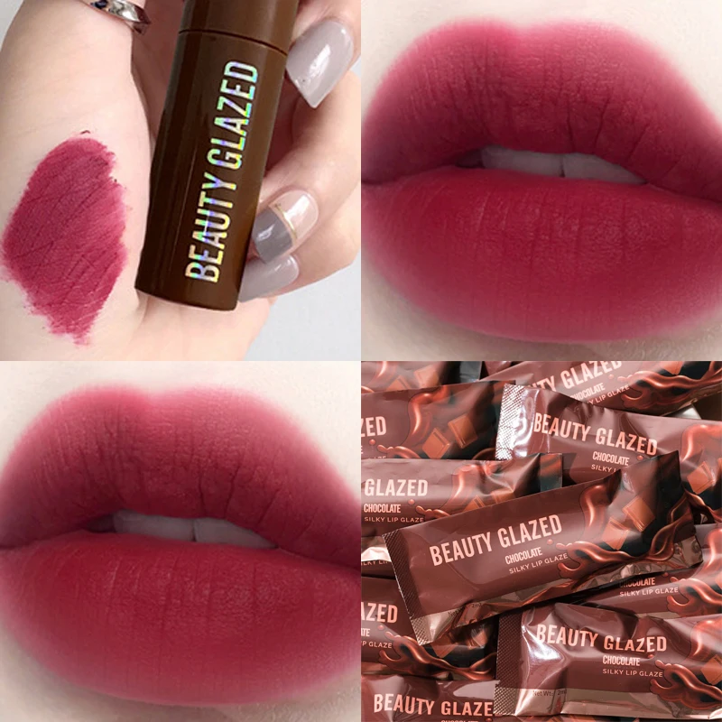 

Бархатный матовый блеск для губ, 12 цветов, ТИНТ, увлажняющие стойкие Жидкие помады, красные губы, глазурь, пигмент для макияжа, косметика для ...