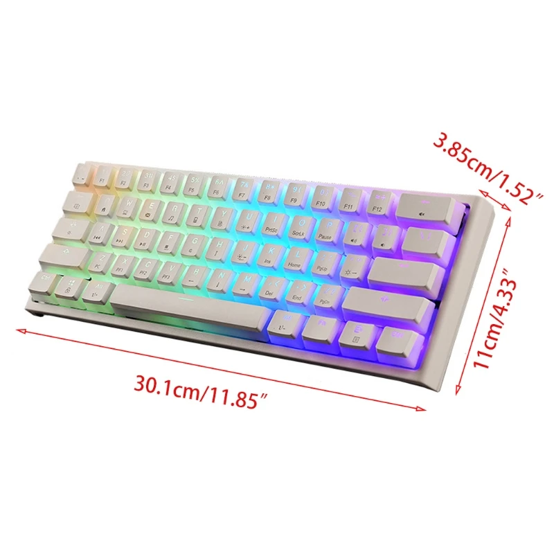 

RGB Backlit Ultra-Compact Mini Keyboard 61 Key USB Wired Keyboard for PC Gamer