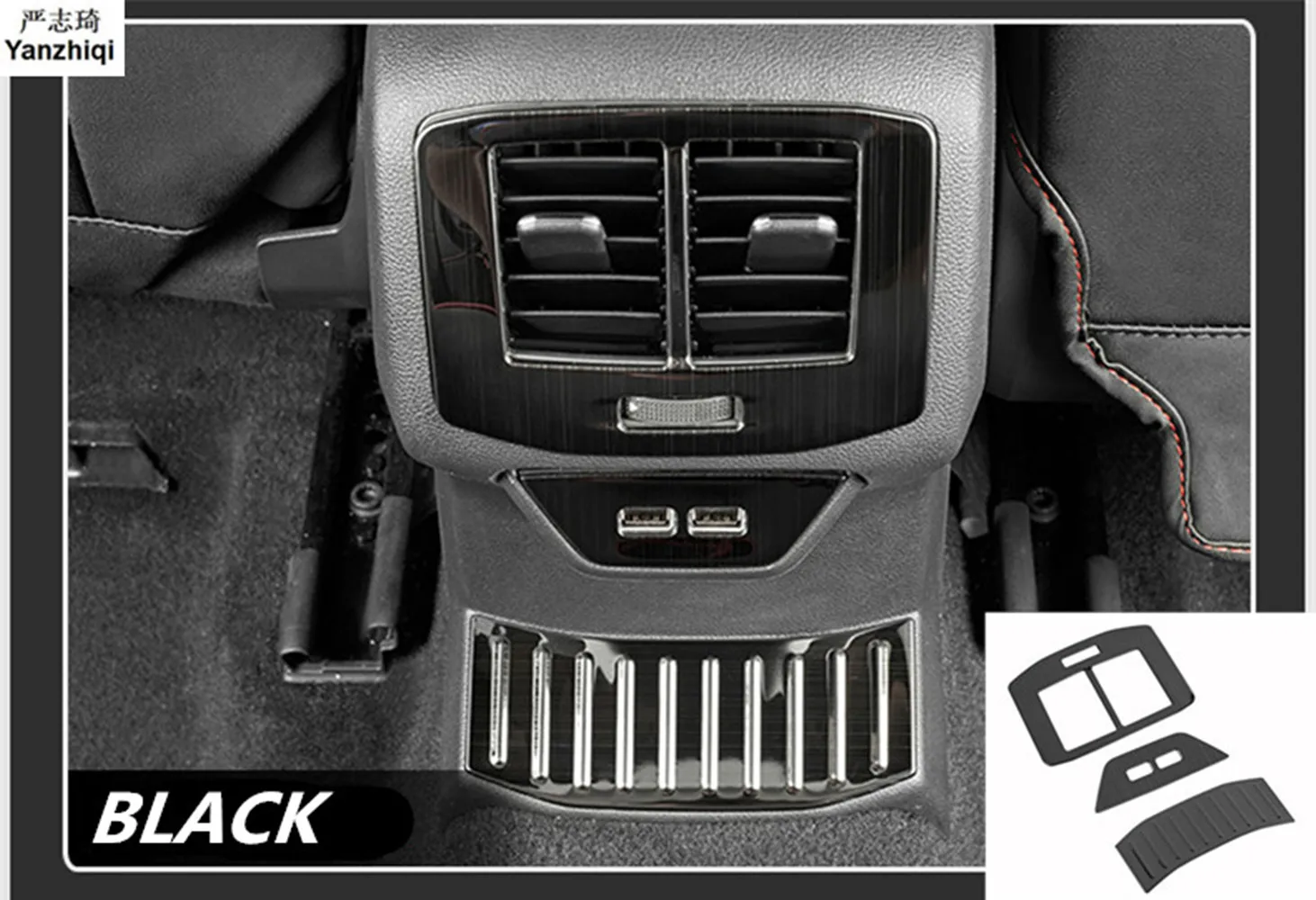 Stainless steel 3pcs/lot rear air condition outlet decorative frame Car-Styling For VW Volkswagen T-Roc 2017 2018 Accessories | Автомобили