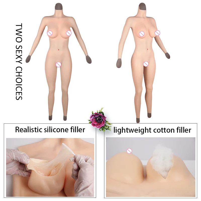Chihiro Realistic Silicone Bodysuit E Cup False Boobs with Arms for Crossdresser Male Transgender to Female |