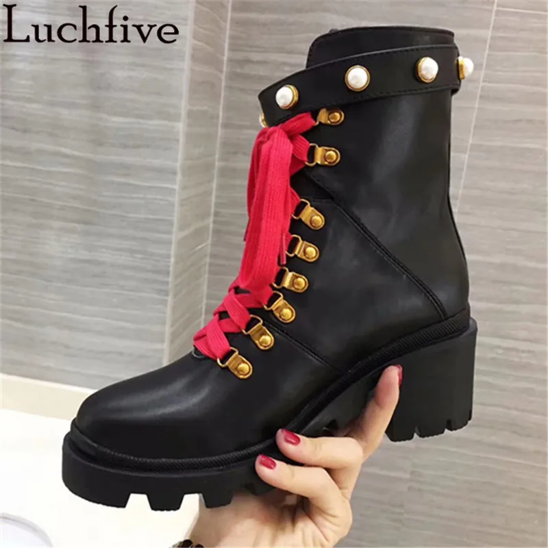 Зимние женские мотоциклетные ботинки на платформе и высоком каблуке Botas Mujer