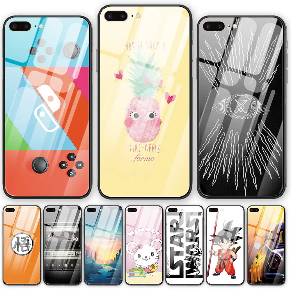 Ретро обои Dragon Ball закаленное стекло задняя крышка чехол для iPhone 5 5S SE 6 6S 7 8 Plus X XS XR