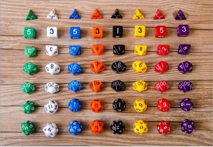 7 шт. D10 многогранные драгоценные кости для RPG Подземелья и Драконы DND D & игры набор