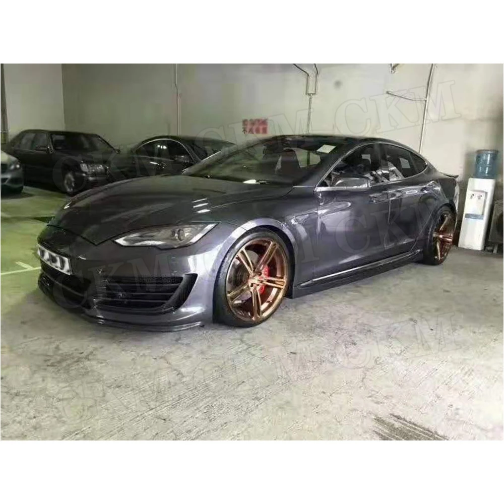 Комплекты кузова переднего бампера для Tesla Model S Sedan 2017 2018 2019 FRP неокрашенный бампер