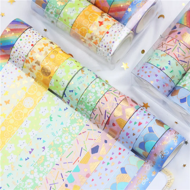 

12 rolls cute gold foil washi tape set for DIY decoration gift wrapping