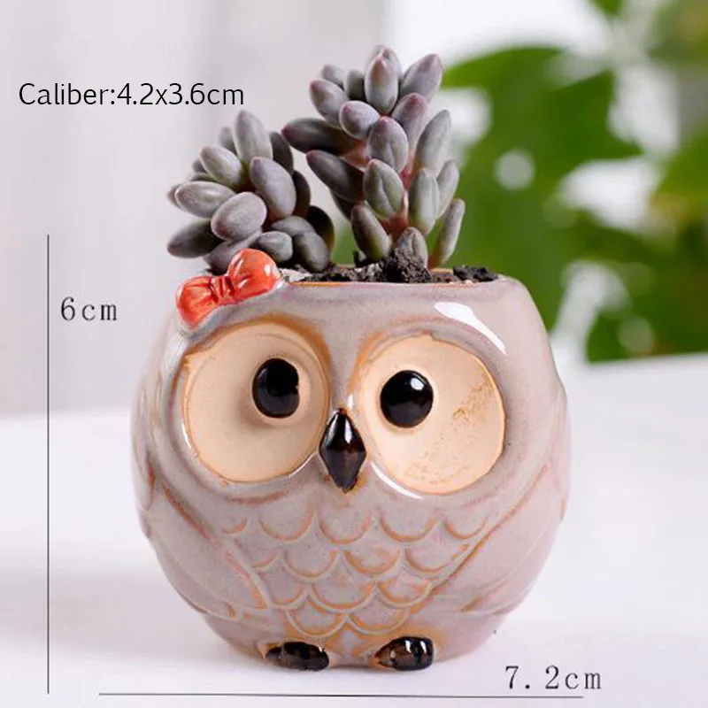 

Mini Owl Flowerpot Plant Flower Pot Home Office Decor Planter Succulent Cactus Bonsai Flowerpot Plant Holder Home Garden Decor