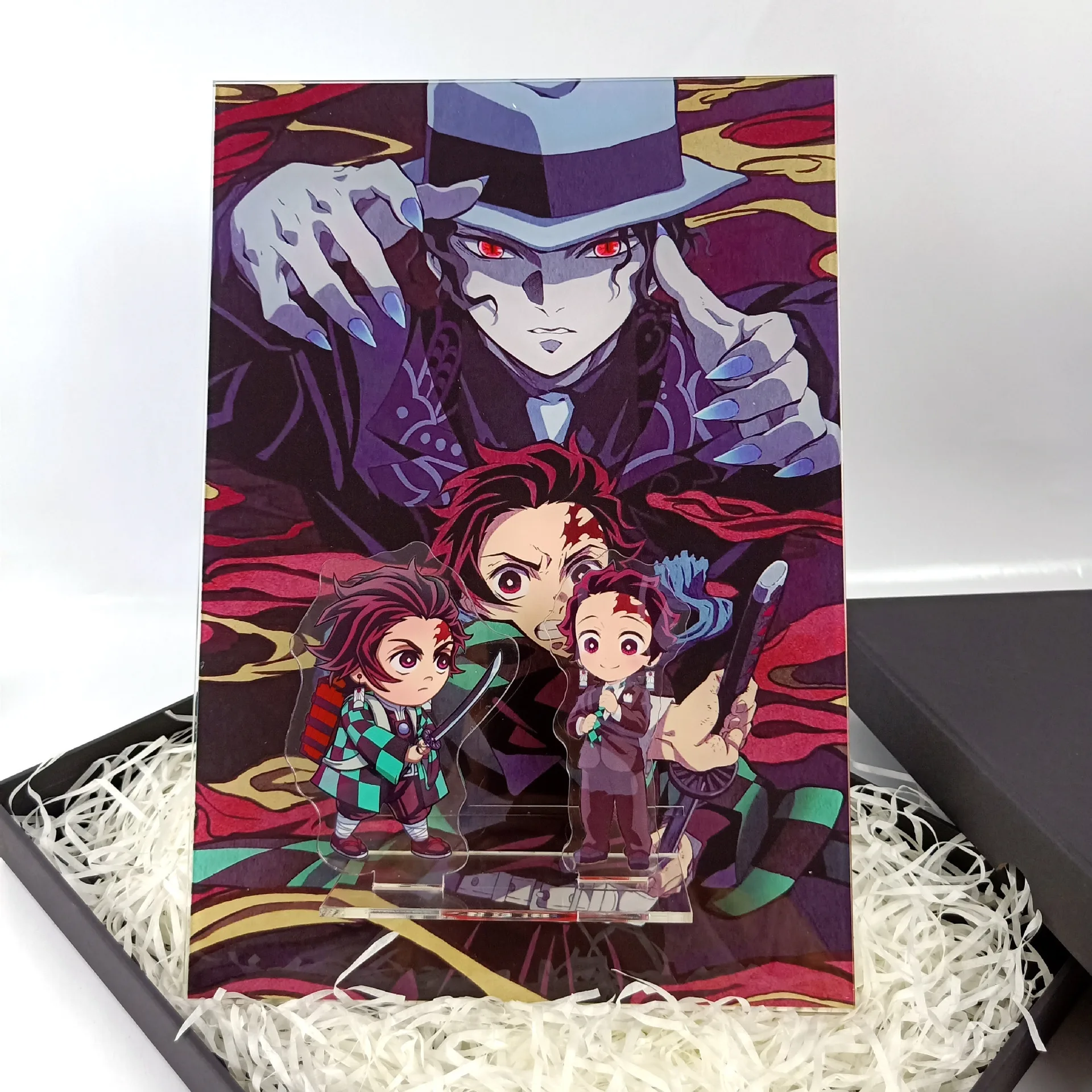 

Demon Slayer Keychain Kimetsu No Yaiba Kamado Tanjirou Cosplay Prop Acrylic Ornaments Blade of Ghost Kamado Stand For Students